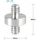 Adaptador de tornillo CAMVATE de doble extremo macho de 1/4"-20 macho a rosca macho de 1/4"-20,Adaptador de Rosca On-Stage MA12