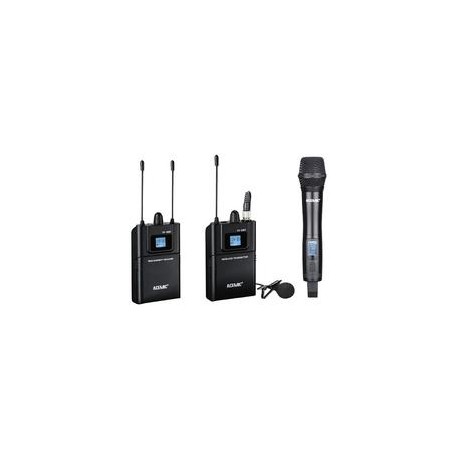 Kit Micrófonos Combo Inalámbrico Acemic DV-100 Set (1 lavalier y 1 mano),Kit Dual Lavalier Inalámbrico Saramonic UwMic9 RX9+TX9