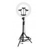 Lámpara de Anillo 18" Ring Fill YQ-460B con pedestal y 3 soportes para celular