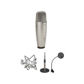 Kit de Micrófono Samson C01U Pro USB con Shockmount, Soporte Mesa y Filtro Antipop