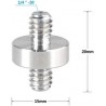 Adaptador de tornillo CAMVATE de doble extremo macho de 1/4"-20 macho a rosca macho de 1/4"-20,Estuche para tripié Vidpro TC-35
