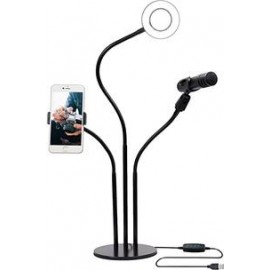 Soporte con lámpara, para Celular y micrófono Top ZJ312