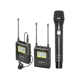 Kit Dual Lavalier Inalámbrico Saramonic UwMic9 RX9+TX9+TX9 y 1 Micrófono de Mano Saramonic HU9,Kit de Micrófono Lavalier Inalám