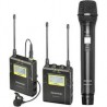 Kit Dual Lavalier Inalámbrico Saramonic UwMic9 RX9+TX9+TX9 y 1 Micrófono de Mano Saramonic HU9,Kit de Micrófono Lavalier Inalám