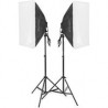 Kit HTZ VL-9004S: 2 Cajas Suavizadoras, 2 Socket de 4 Fotos y 2 Pedestales,Kit de 2 Lámparas con Sombrillas HTZ VL-2057,KIT 2 O