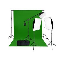 Kit Faithwinning VL-2057 PLUS: 2 Cajas Suavizadoras, 1 Lámpara Pelo, 3 Pedestales, Portafondos, Tela Chroma y Estuche