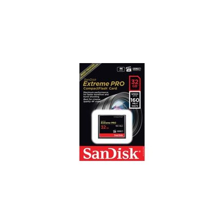 Tarjeta SanDisk Extreme PRO CompactFlash de 32GB UDMA 7 160MB/s 1067x
