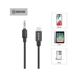 Cable Convertidor Boya BY-K1 3.5mm TRS (male) a Lightning (male)