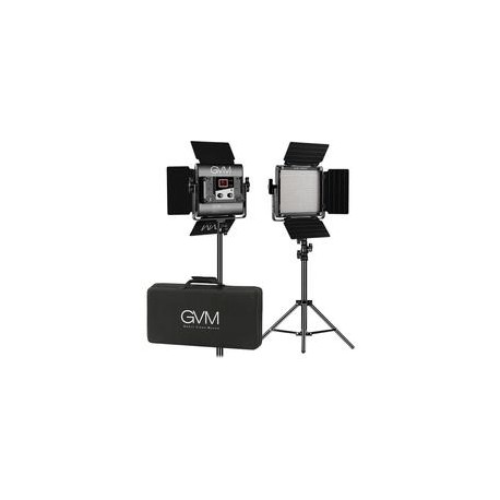 Kit de 2 Lámparas GVM 560AS BICOLOR,Kit de 2 Lámparas GVM 50RS2L RGB,Kit de 2 lámparas Godox SL-60W con Softbox y Estuche,Kit d