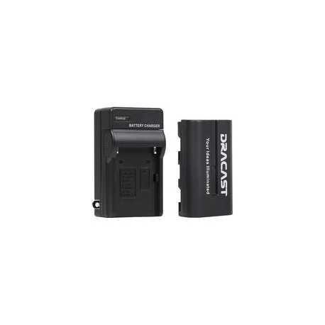 Kit de Cargador y 1 batería NPF-550 Dracast DRBK1NPF2200,Cargador Dual digital Neewer,Kit de Cargador Dual y 2 baterías NP-F550