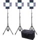 Kit de 3 Lámparas Dracast DRSP-LK-3X500-B-S,Kit de Cargador y 1 batería NPF-550 Dracast DRBK1NPF2200,Lámpara Bicolor Dracast Le