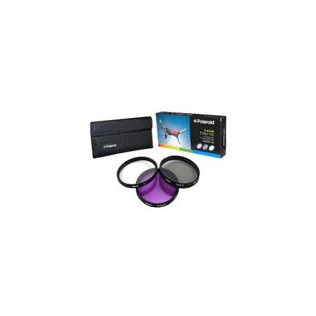 Kit de 3 Filtros Polaroid 55mm (UV, Circular Polarizado y Florescent)