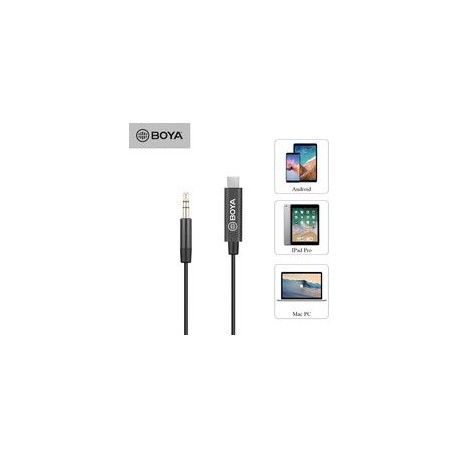 Cable Convertidor Boya BY-K2 3.5mm TRS (male) a Tipo-C  (male)