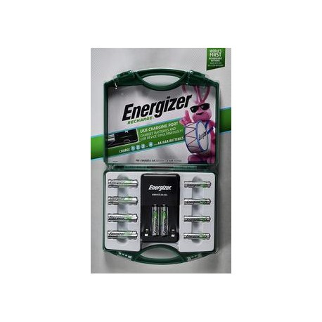Kit de Baterías Recargables Energizer: 6 AA/4AAA, Cargador USB y Estuche rígido,Kit de Banderas Digital Juice Pro Flag Kit (24 