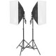 Kit HTZ VL-9004S: 2 Cajas Suavizadoras, 2 Socket de 4 Fotos y 2 Pedestales