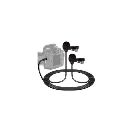 Micrófono Lavalier Dual VidPro XM-DLC para Cámara
