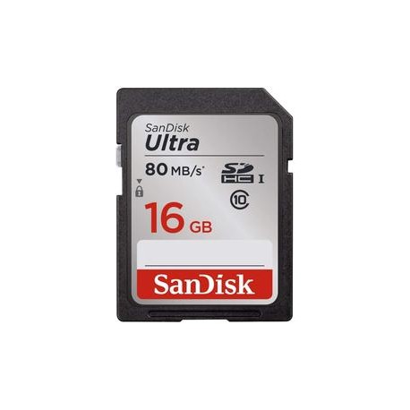 Tarjeta SanDisk Ultra SDHC de 16GB 80MB/s