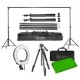 Kit Takama YouTube Photography Lighting (tripie/monopie, Portafondos, 2 Pinzas, Lámpara de Anillo, Tela Verde y Estuches)