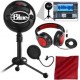 Kit Micrófono Condensador Blue Snowball ICE USB con audífonos y filtro antipop,Lámpara Neewer T120 con Cargador y Batería,Lámpa