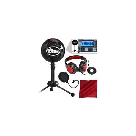 Kit Micrófono Condensador Blue Snowball ICE USB con audífonos y filtro antipop,Lámpara Neewer T120 con Cargador y Batería,Lámpa