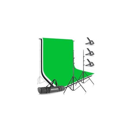 Soporte Estudio Neewer 1.8X2.8 Mts. con fondo Negro Bco y Verde