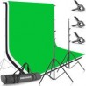 Soporte Estudio Neewer 1.8X2.8 Mts. con fondo Negro Bco y Verde