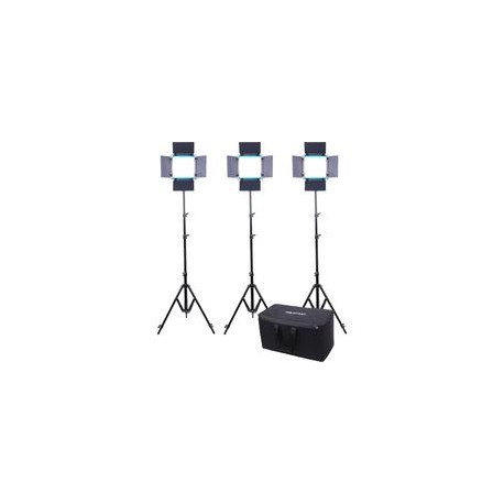 Kit de 3 Lámparas Dracast DRSP-LK-3X500-B-S,Kit de Sistema de Rieles de 3.6m con Swift Dolly  (P-SFT-DT-12),Kit de Cargador y 1