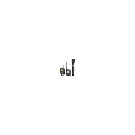 Kit Dual Lavalier Inalámbrico Saramonic UwMic9 RX9+TX9+TX9 y 1 Micrófono de Mano Saramonic HU9