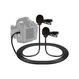 Micrófono Lavalier Dual VidPro XM-DLC para Cámara