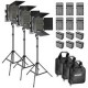 Kit de 3 Lámparas Neewer LED-NL660 LED Bicolor con Pedestales, Estuches y 6 Baterías