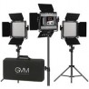 Kit de 3 Lámparas GVM 560AS BICOLOR,Lámpara Anillo VidPro RL-18 LED,Cargador de Baterías Zhiyun 18650i,Kit de 2 Lámparas GVM 56