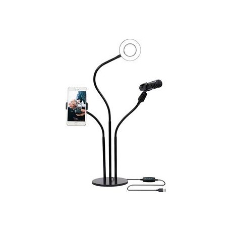 Soporte con lámpara, para Celular y micrófono Top ZJ312,Brazo Articulado Faithwinning 7" Deluxe,Brazo Articulado Faithwinning 1