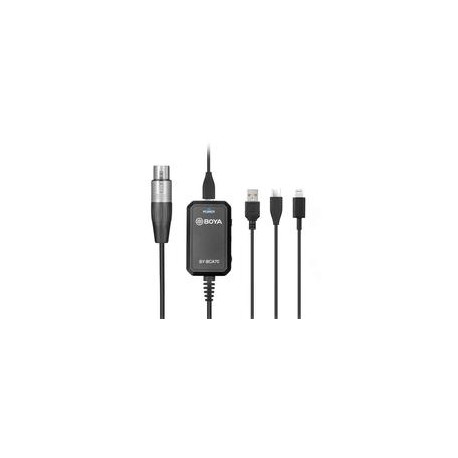 Audio Adaptador Boya BY-BCA70 Micrófonos XLR a Celulares,Kit de 2 lámpara Neewer LED- 660 APP Bicolor y Pedestales,Kit de 2 Bra