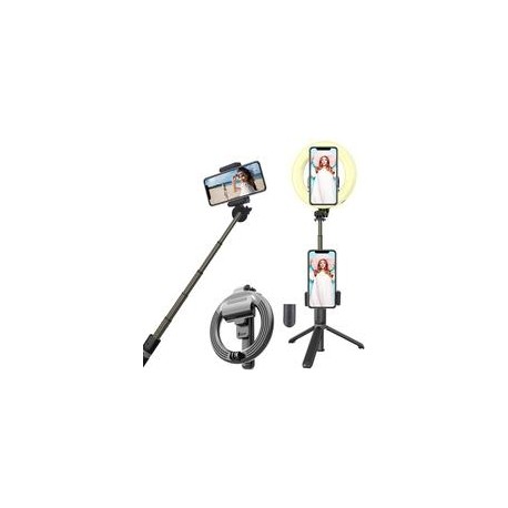 Lámpara Anillo Ouyawi 6" con Mini Tripié y Selfie Stick